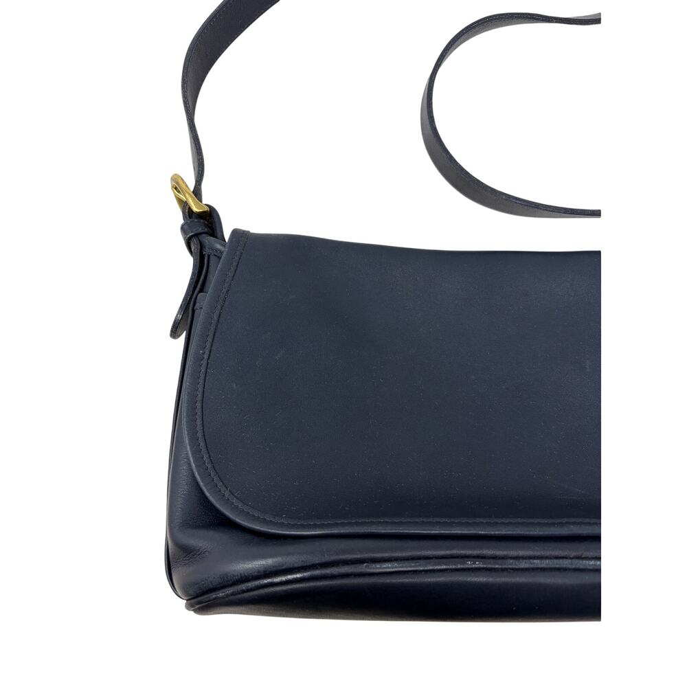 Vintage Coach Court Bag 4150 Navy Blue Leather Crossbody Purse USA Costa Rica - Picture 3 of 10